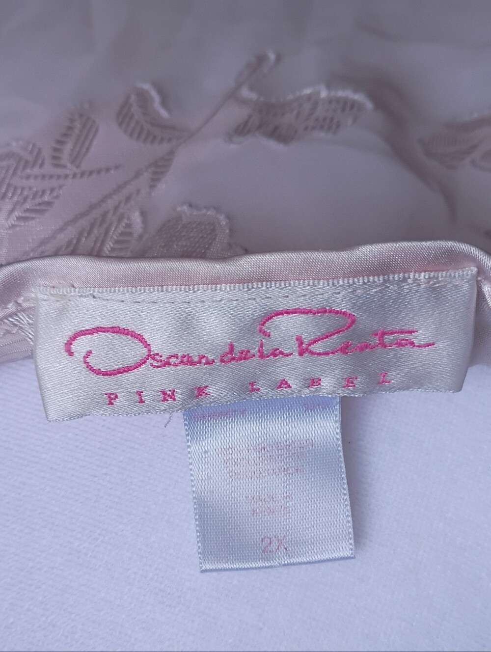 Oscar De La Renta Vintage Pink Label Blush Pink Nightgown Size 2x - Picture 2 of 8